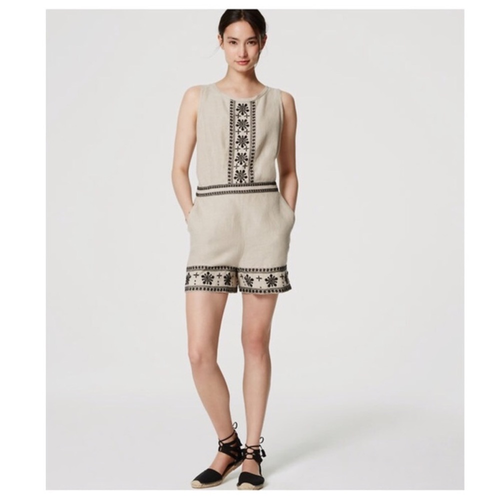 Ann Taylor Loft linen romper size 4